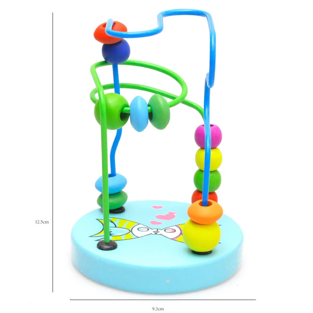 Educational Baby Kids Wooden Around Beads Toy kids Intelligence Toys Learning Education Baby Toys for children #B