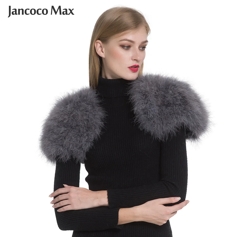 Женская накидка пончо Jancoco Max из натурального меха страуса один размер S1264 2019|real fur
