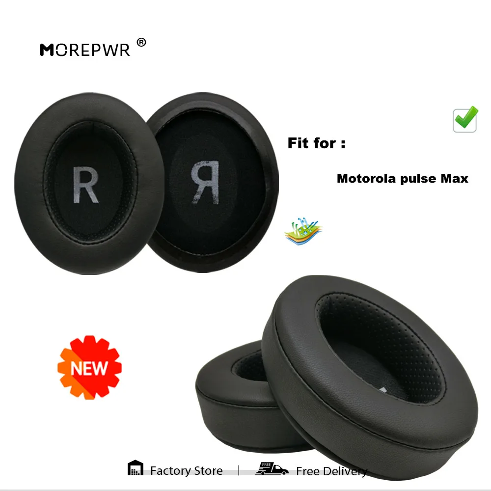 

Morepwr New Upgrade Replacement Ear Pads for Motorola pulse Max Headset Parts Leather Cushion Velvet Earmuff Earphone Sleeve