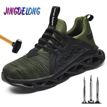 

2020 New Steel Toe Work Safety Boots Men Shoes Outdoor Puncture Proof Protective Men Work Safety Shoes Breathable Men Sneakers