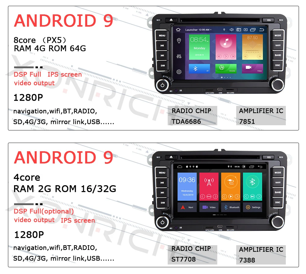 Ips DSP 64G 2 Din Android 9 автомобильное радио DVD GPS навигация для Amarok волксаген VW Passat B7 B6 golf 5 6Skoda octavia 2 мультимедиа