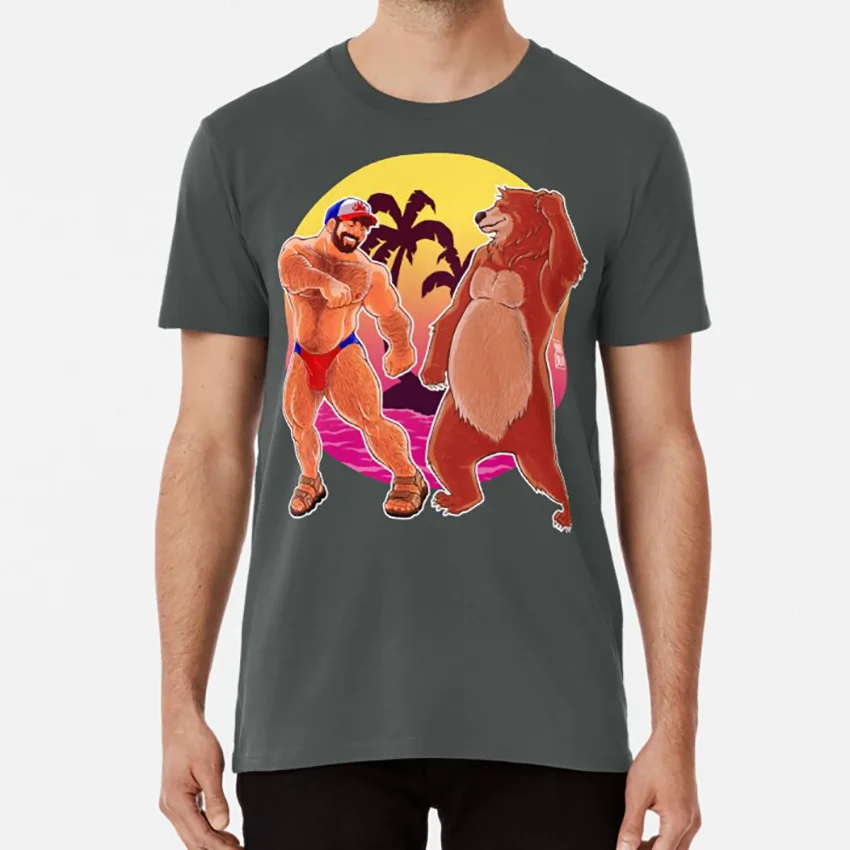 Adam And Bobo Like To Dance T Shirt Bobobear Bobobearart Bear Week Weekend Otter Dancing Bears Mens Gay | Мужская одежда