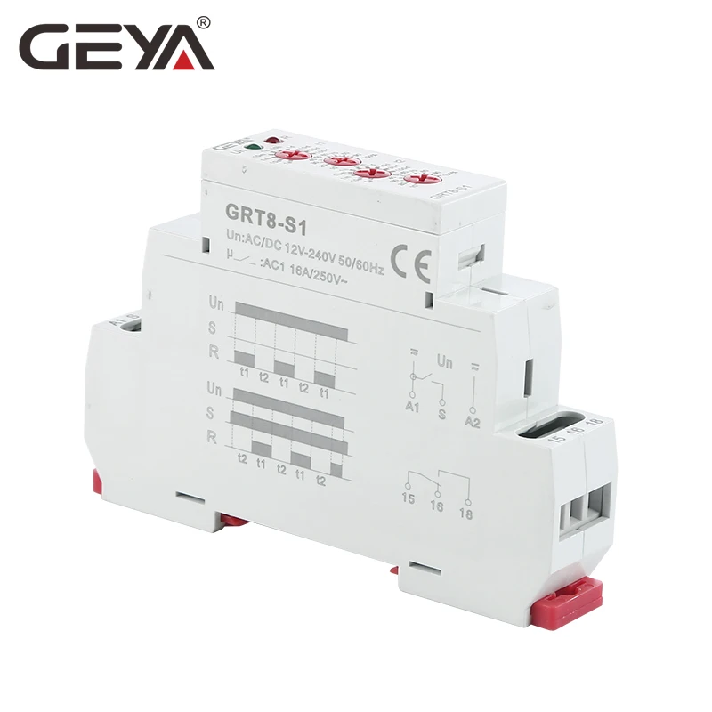 GEYA GRT8-S асимметричное реле цикла SPDT 220V 16A AC/DC12V-240V электронное реле повтора