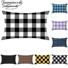 Fuwatacchi геометрические прямоугольные Чехлы для подушек, клетчатые полиэфирные наволочки для домашнего дивана, декоративные украшения для гостиной 30*50 см