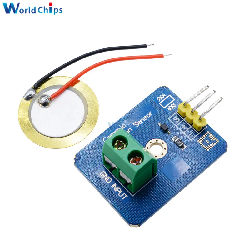 

DIY KIT 3.3V/5V Ceramic Piezo Vibration Sensor Module Analog Controller Electronic Components Supplies Sensor for Arduino UNO R3