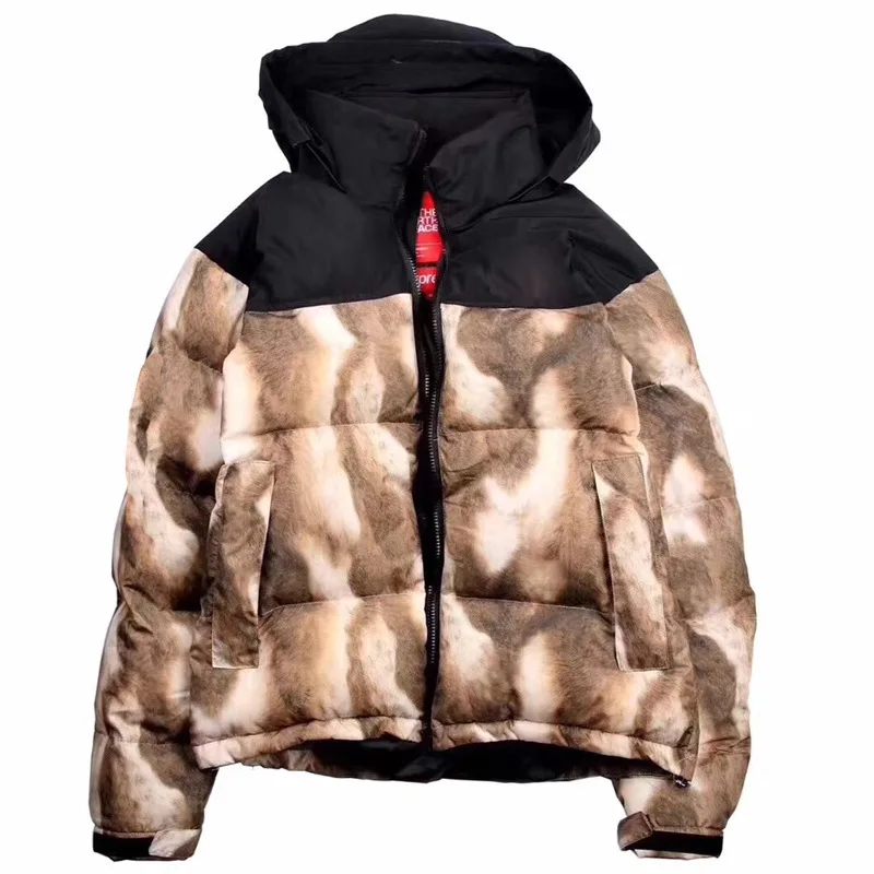 Origional Winter European And American Streets Hip Hop Cool Horsehair Hooded down Jacket Cotton-padded Clothes COUPLE'S Fallen L