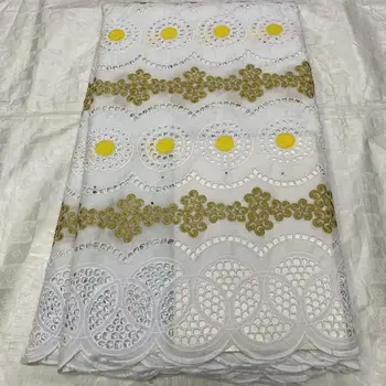 

Hot sale African cotton lace fabric nice embroidery dry lace cloth for lady dress OCH99(5yards/lot) many color
