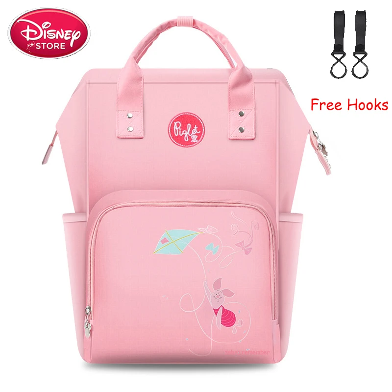 pink Сумки для подгузников disney рюкзак Минни Микки Маус Мумия сумка для коляски Вместительная дорожная сумка для кормления для ухода за ребенком сумка для мамы Дисней - Цвет: pink