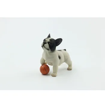 

Simulation Animal Resin Pet Dog Sculpture Craft Kick The Ball Bristol Bulldog Home Living Room TV Cabinet Decor M2940