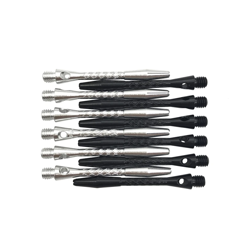 High-quality 6Pcs/Lot Darts Accessories Shaft Aluminium Alloy Material 45mm Shafts Silvery White And Black Two Colour Dart
