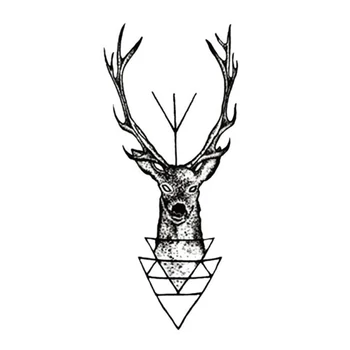 

New 10.5*6cm Elk Deer Head Tattoo Bucks Horn Antlers Water Transfer Fake Tattoo Flash Tattoo Waterproof Temporary Tattoo Sticker