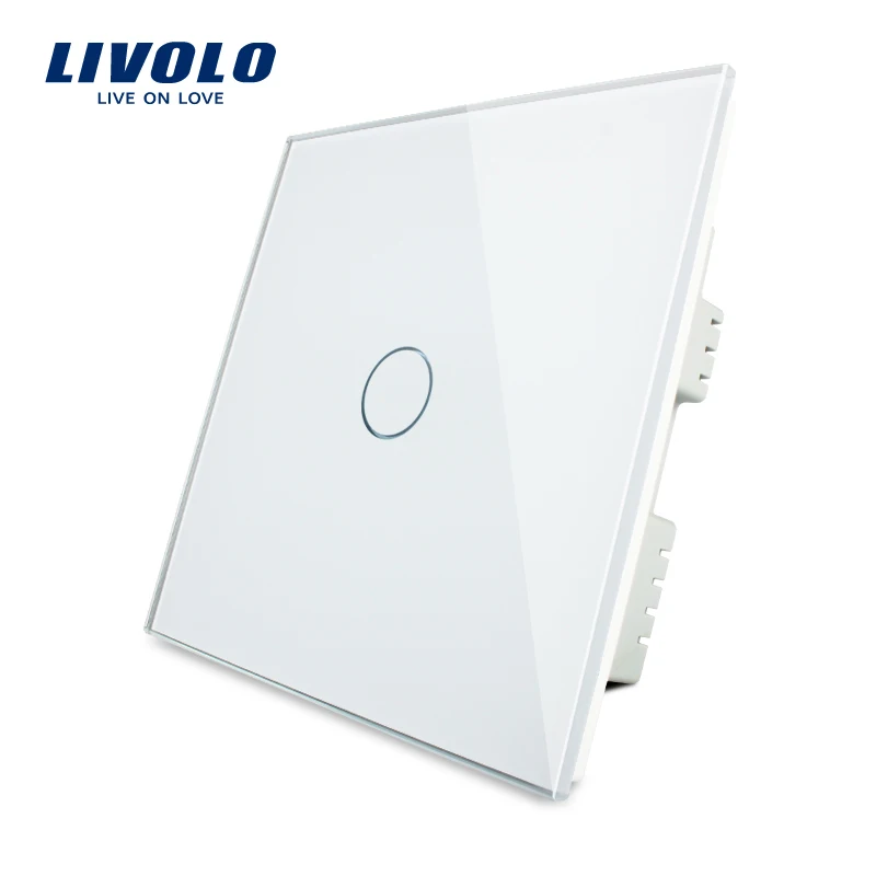 

Livolo UK B6 standard way Wall Light Touch Switch,interupter,square back,white panel remote wireless control,dim curtain switch