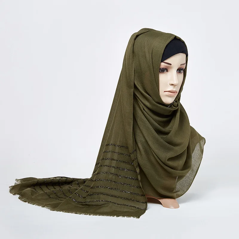 Модные золотые шелка из хлопковых нитей Hijab шарф Мусульманский тюрбан для женщин шапочки под хиджаб Абая тюрбан шапочки под хиджаб