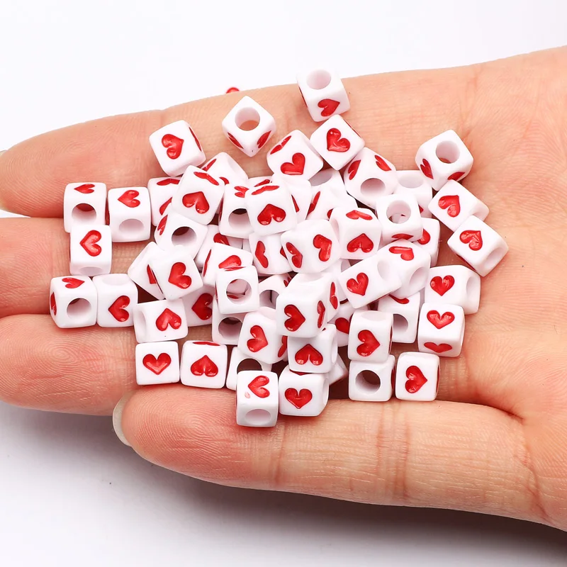 100/200/300pcs Cube Square Letter Beadsalphabet Acrylic Spacer