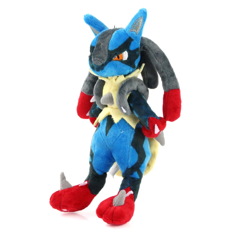 26 см мультфильм аниме M26cm мультфильм аниме Мега Лукарио X& Y Pega Lucario X& Y Плюшевые игрушки Мягкая кукла подарок на день рождения для детей