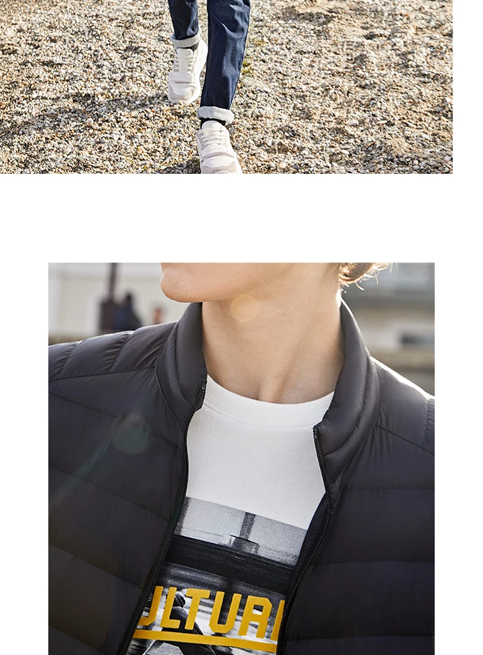 SEMIR короткий пуховик для мужчин, зимняя мужская трендовая куртка с воротником, 90 бархатная модная мужская Молодежная однотонные трендовые пальто