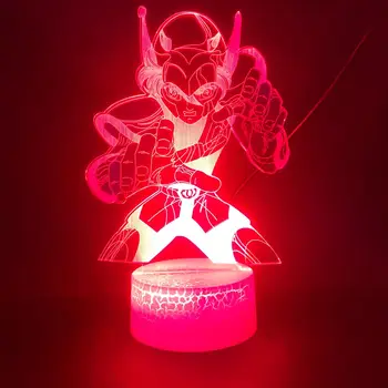 

Smart Phone Control Saint Seiya Cartoon Nightlight Cool Present for Children LED Night Light Decor Bright Base with Remote
