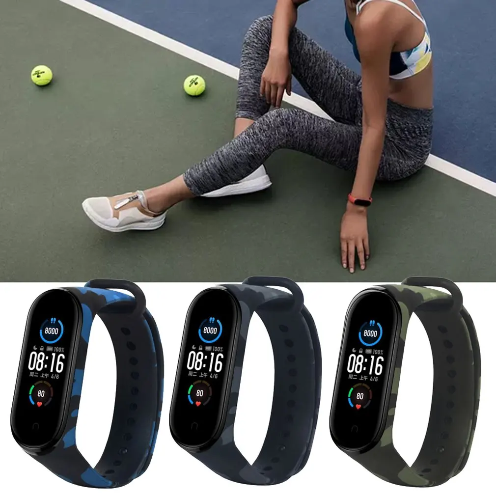 Браслет для Xia mi Band 5 4 3 спортивный ремешок сменные браслеты на запястье