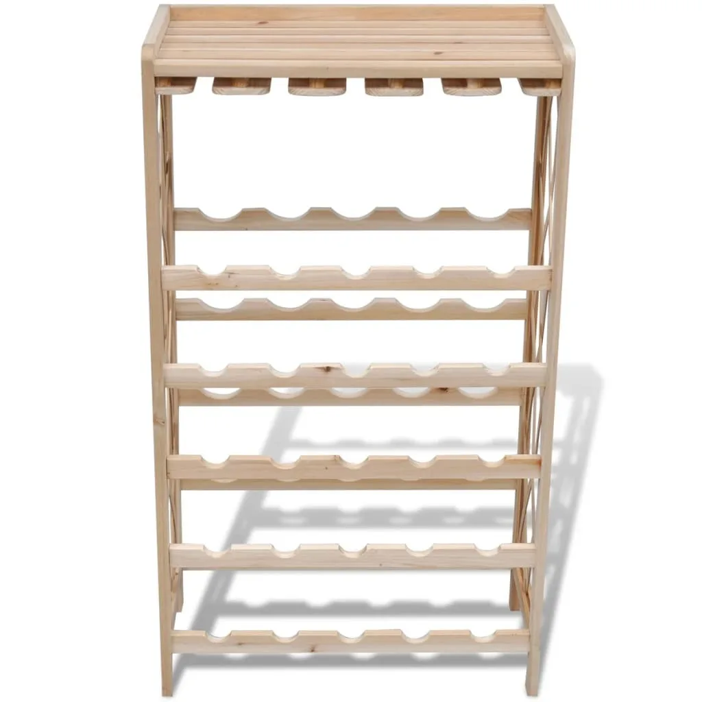 19.7x9.7x34.4 Inch Wine Rack for 25 Bottles Solid Fir Wood Storage Organizer Display Shelf Table[US-Depot]