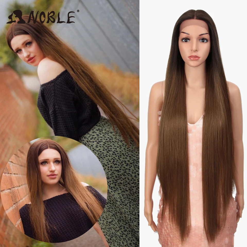 Noble Cosplay Wigs For Black Women Straight Synthetic Lace WIg 38 Inch