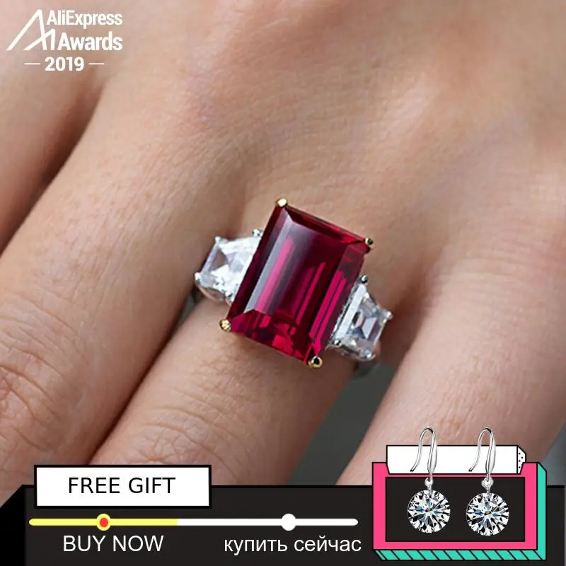 

NOT FAKE 14*10mm Emerald Cut NOT FAKE S925 Sterling Silver Ring SONA Diamond citrine sapphire amethyst ruby