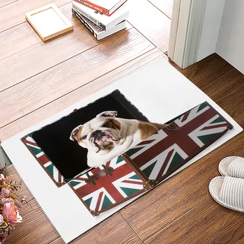 

Bulldog Box Flag Box Of Animals Boxbox Of Boxwood Background Flag Of England DoorMat Outdoor Indoor Bathroom Rug
