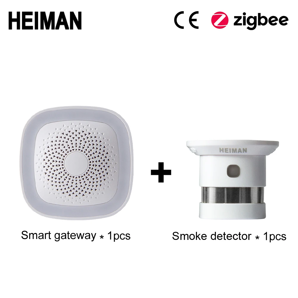 Promotion packages 1 HEIMAN HA1.2 Zigbee пожарная сигнализация Беспроводная охранная домашняя система умный Wifi шлюз и датчик дыма хост DIY комплект - Цвет: Promotion packages 1