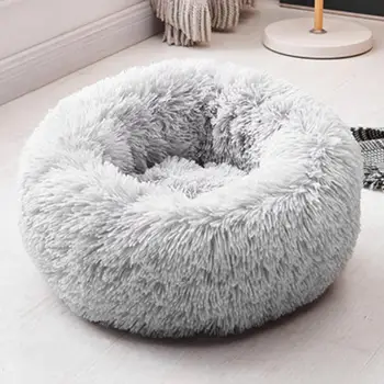 

Folding Comfortable Round Dog Nest Portable Cashmere Warm Cat House Sleeping Bed Durable Wear-resistant Pet Accessory