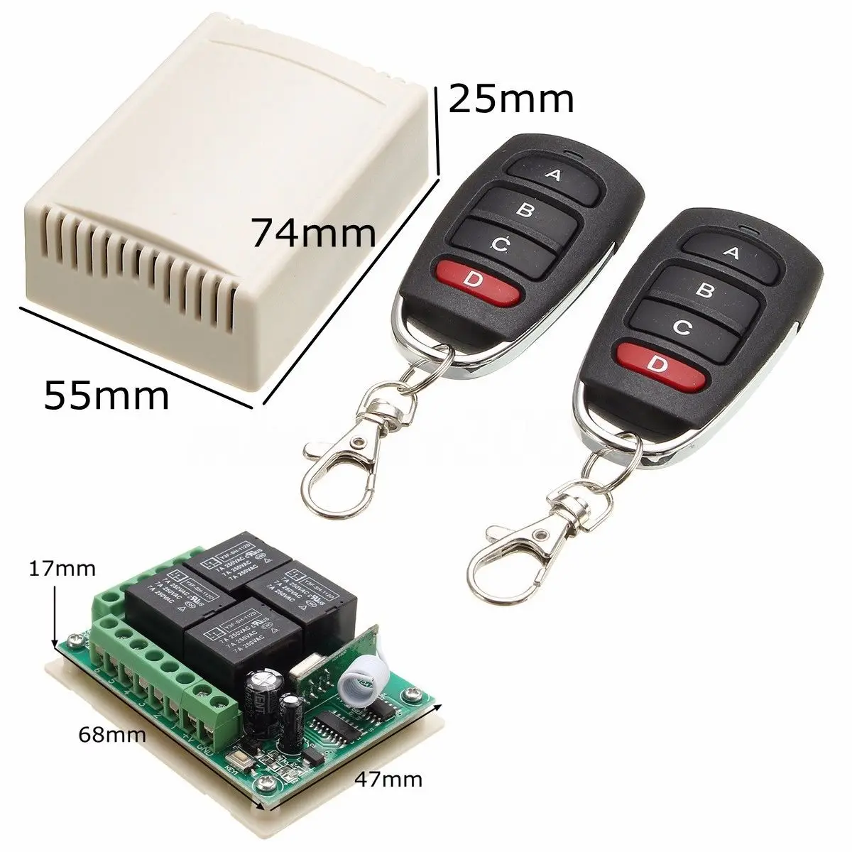 Смарт несколько DC 12V 24V 10A 315/433 MHz 4CH 4 CH беспроводное реле RF пульт дистанционного управления приемник+ 1 2 3 4 передатчик