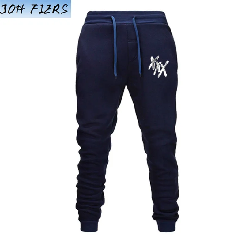 Новинка, мужские брюки, уличная одежда, хип-хоп, XXXTentacion, повседневные штаны для мужчин, для фитнеса, бегунов, спортивные штаны, Осенние, флисовые, утепленные, на шнуровке