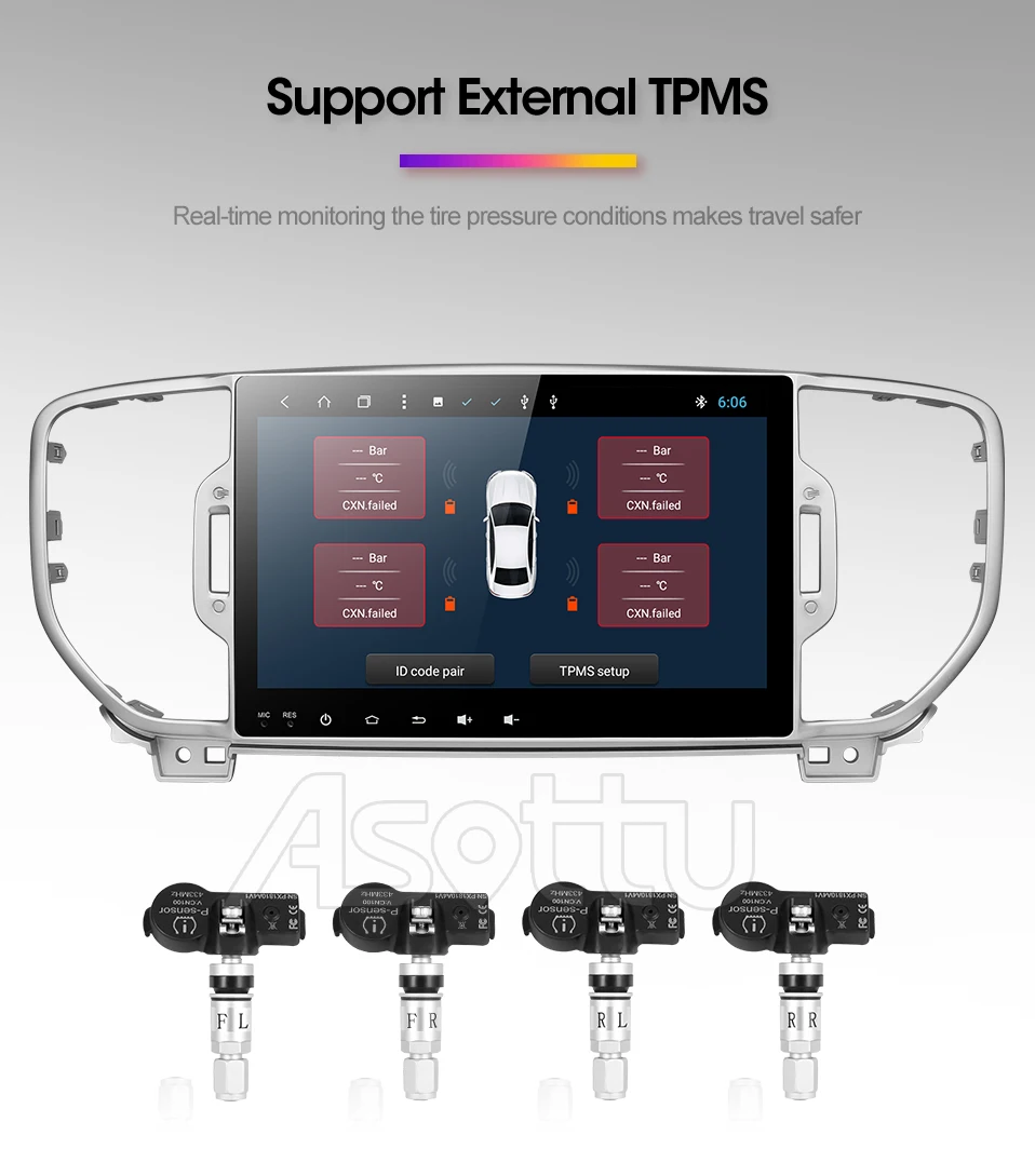 Perfect Asottu CKX59060 IPS android 9.0 PX30  car dvd player for KIA sportage 2016 2017 KX5 gps navigation 1 din car stereo 16