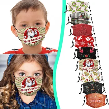 

1Pcs Kids Unisex Christmas Multi-element Printing Face Mask Washable Protection Outdoor Face Mouth Cover mascarilla reutilizable