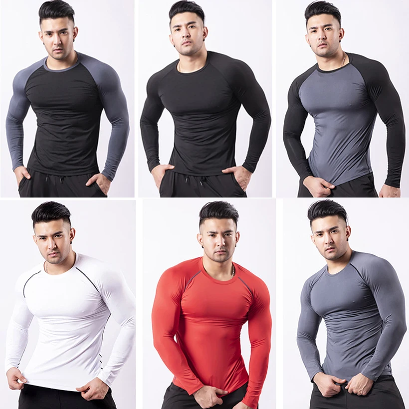 T-shirt de Compression à manches longues pour Homme, maillot de sport  Rashgard Fitness, vêtements de