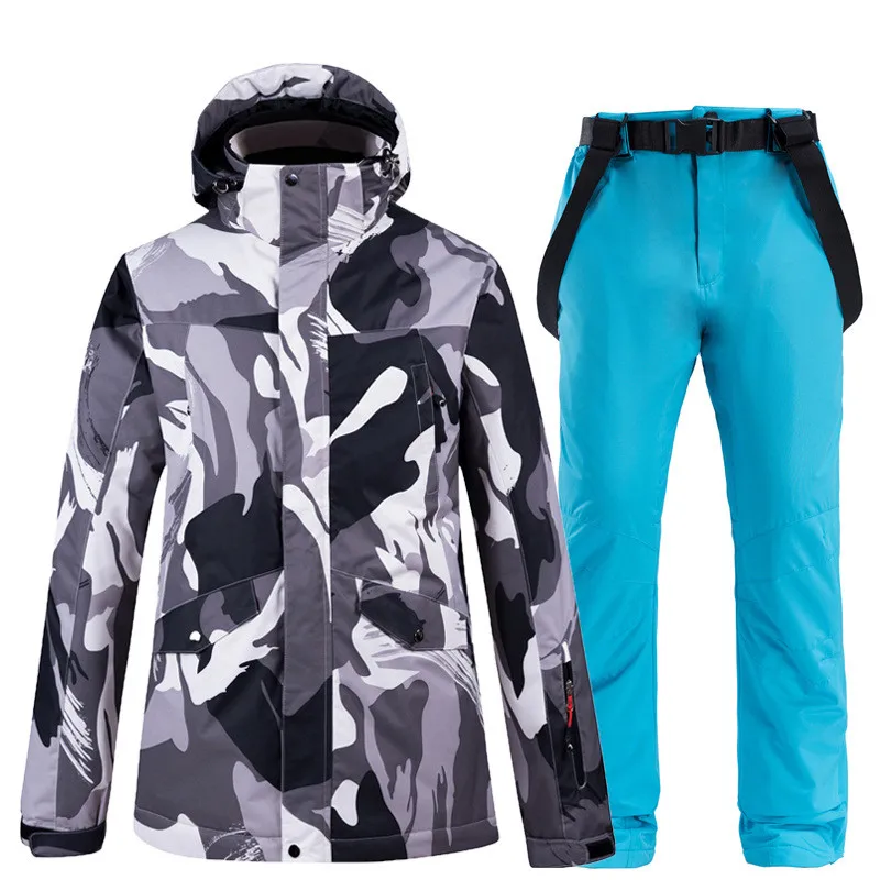 Для мужчин Лыжный спорт рыбалка куртка штаны Для женщин теплые зимние лыжные брюки для девочек Сноубординг костюм Водонепроницаемый ветрозащитный Для Мужчин's лыжный костюм зимний костюм лыжные штаны - Цвет: 05