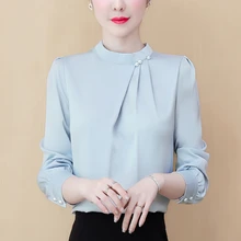 Korean Women Blouses Women Silk Shirt Elegant Women Satin Blouse Shirts Plus Size Blusas Mujer De Moda Office Lady Baeding Shirt Korean Women Blouses Women Silk Shirt Elegant Women Satin Blouse Shirts Plus Size Blusas Mujer De Moda Office Lady Baeding Shirt