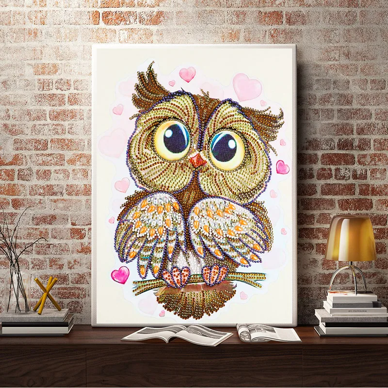 DIY 5D Diamond Painting Owl Cartoon Animal Embroidery Art Dotz Gem Paint Bead Crystal Drill Craft Puzzles Picture Kits for Kids (2)