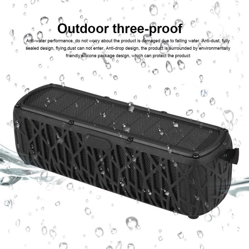 

Mini Portable Solar Bluetooth Speaker Outdoor Charging Outdoor Waterproof Smart Speakers with Lighting Flashing SOS Function