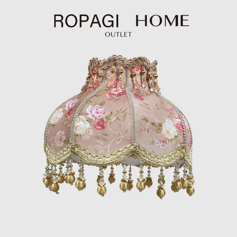 European Barrel Lamp Shade Handmade Royal Style Fabric Cover French Romantic Lampshade Light Replacement | Освещение