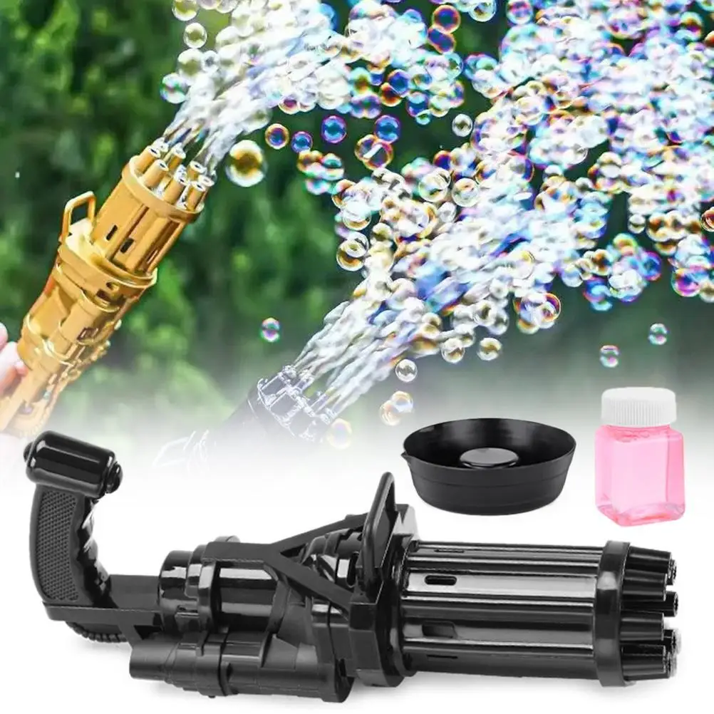 Kids Automatic Gatling Bubble Gun Toys Summer Soap Water Machine 2-in-1 Electric For Children Gift | Игрушки и хобби