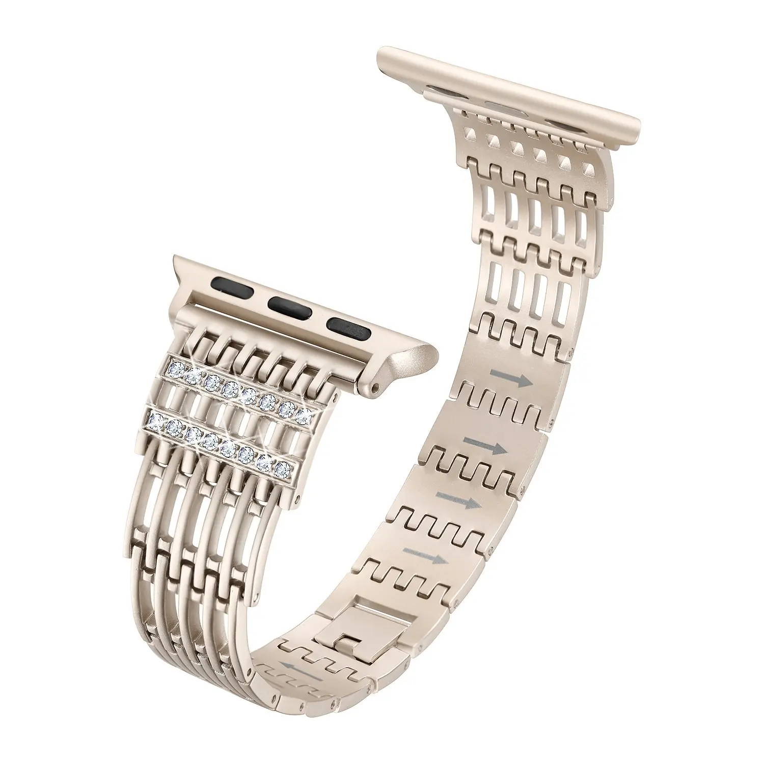 Ремешок из нержавеющей стали с бриллиантами для Apple Watch band 38 мм/42 мм/40 мм/44 мм браслет женский браслет iWatch band Series 5 4 3 2 1 iwatch 38 мм полосы 42 мм