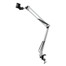 NB35 Extendable Recording Microphone Holder Suspension Boom Scissor Arm Stand Holder with Microphone Clip Table Mounting Clamp