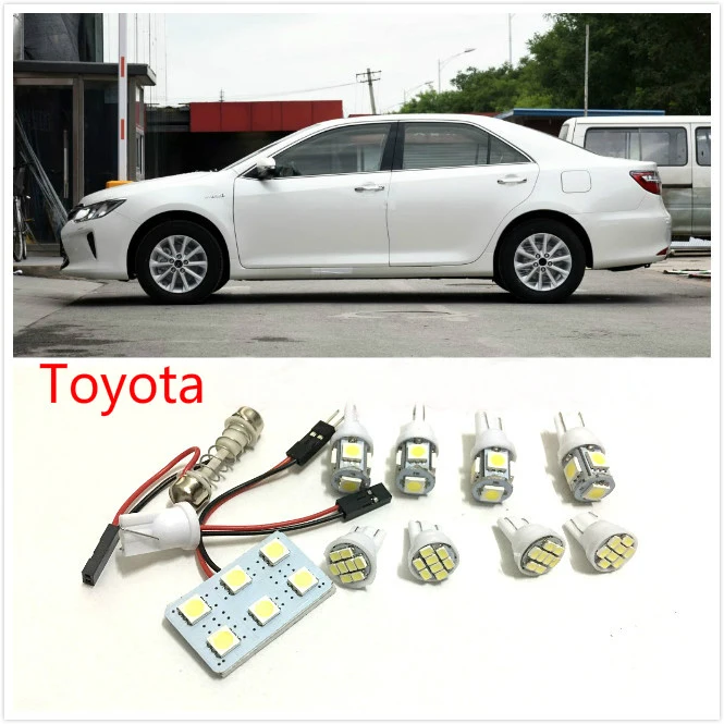 9 шт. Белый светодиодный комплект внутренней посылка для Toyota Camry FJ Cruiser Hiace Hilux Kluger
