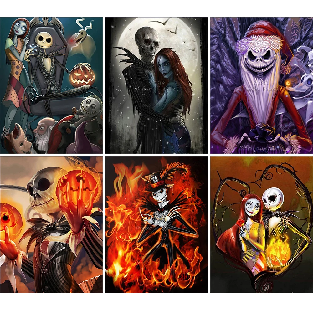 Diamond Painting Cartoon 5D DIY Halloween Christmas Skull Full Square Round Embroidery Landscape Cross Stitch Mosaic Home Decor | Дом и сад