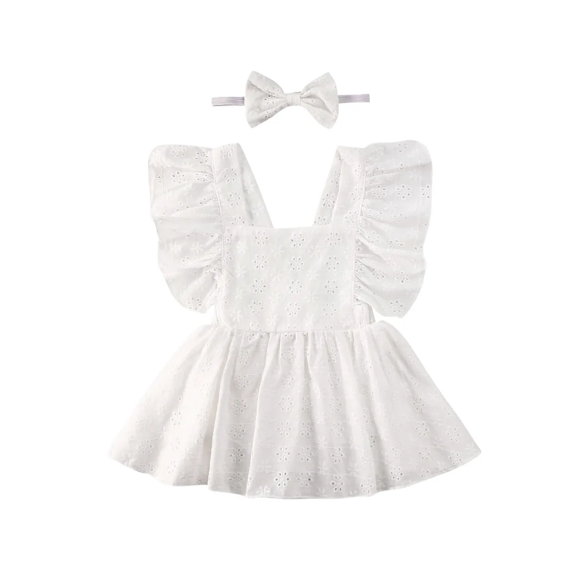 От Carter's, детский костюмчик, комплект одежды из 2 предметов для новорожденных мальчиков детская одежда для маленьких девочек белое кружевное платье без рукавов; платье-боди с цветочным принтом Детские комбинезоны