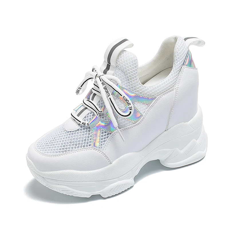 

Size 34-39 2019 New Summer Fashion Shoes Woman Height Increasing Heels Women Casual Sneakers Female Mature Lace Up Tenis Flats