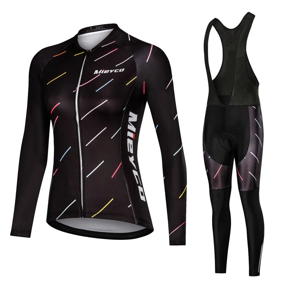 Женский комплект Джерси с длинным рукавом, одежда для велоспорта Pro Team Sport MTB, быстросохнущая Женская одежда для шоссейного велосипеда, костюм для верховой езды