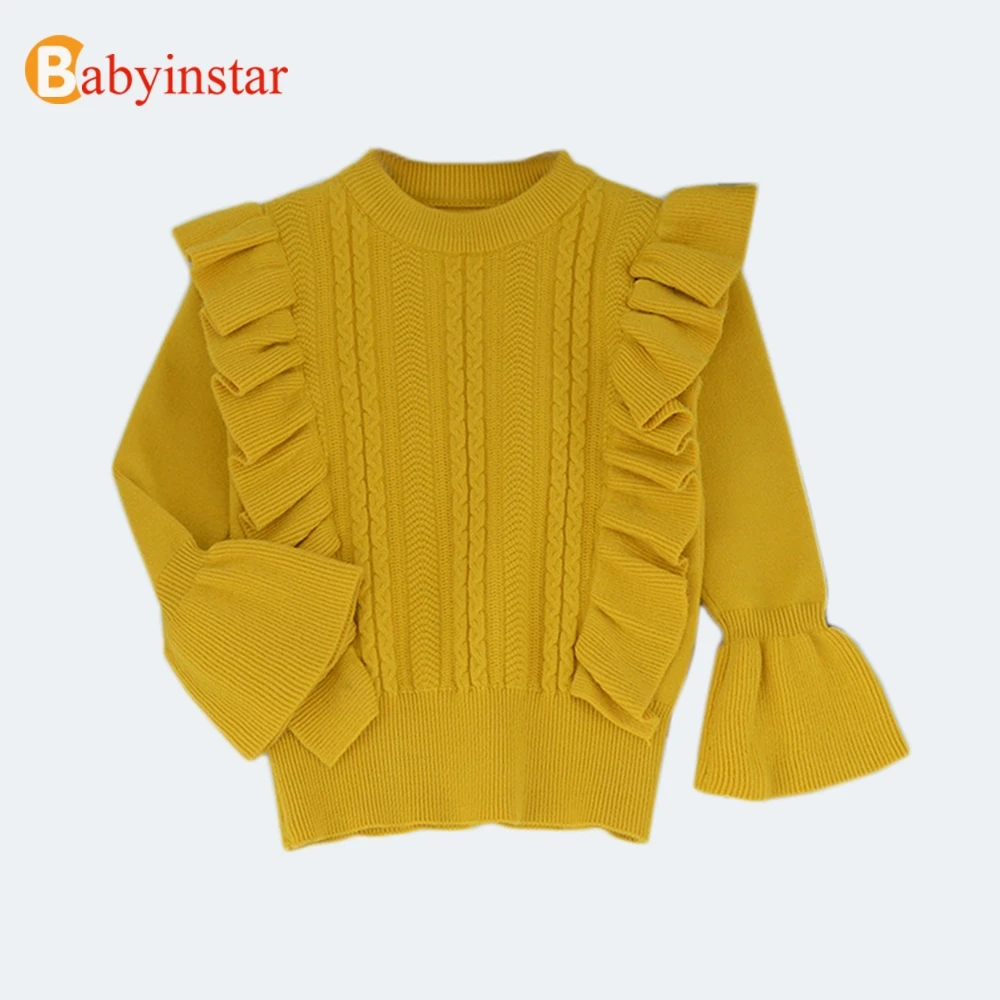 Свитеры для маленьких девочек Babyinstar новинка 2018 вязаная одежда Осенний