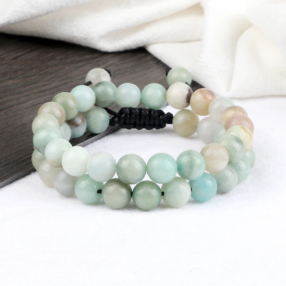 New 8mm Pure Color Amazonite Stone Bracelet Women Charm Elastic Distance Bangle Men Adjustable Wrist Pulsera Jewelry Gift Friend Strand Bracelets Aliexpress