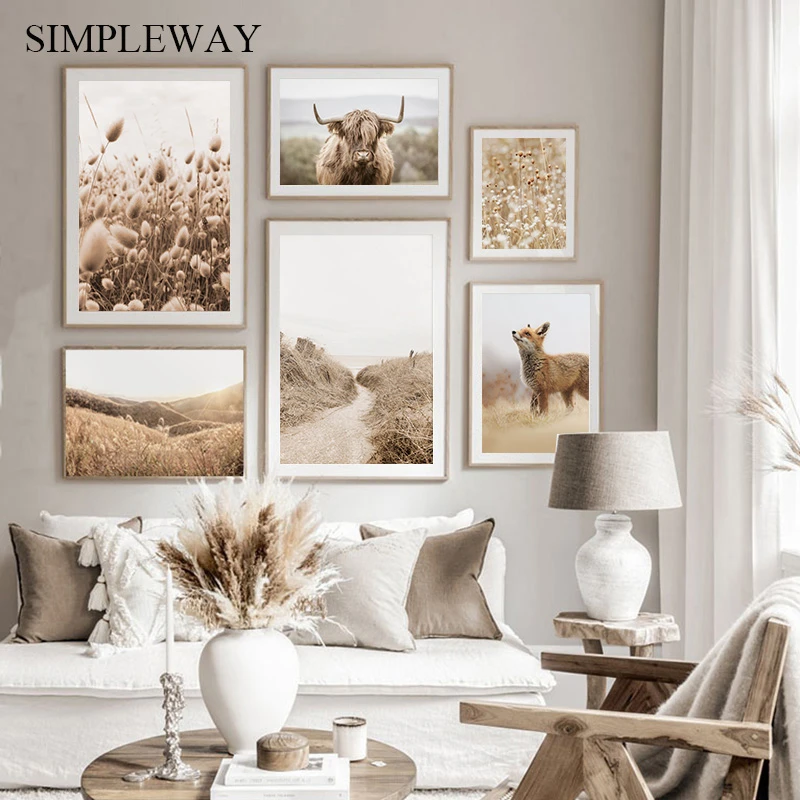 Scandinavian Nature Landscape Canvas Painting Sunset Wall Art Poster Home Decor Scandinavian Nature Landscape Canvas Painting Sunset Wall Art Poster Home Decor