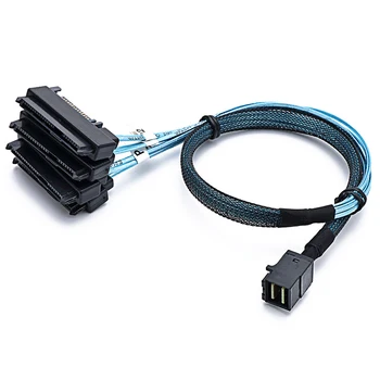 

Mini SAS SFF-8643 to 4 29pin SFF-8482 Connectors with SAS 15pin Power Cable GK99